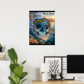 Impression d'art de crâne de Rhode Island | État d (Bureau à domicile)