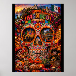 Impression d'art de crâne du Mexique   État d'espr