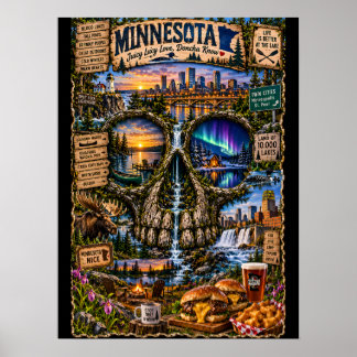Impression d'art de crâne du Minnesota | État d'es