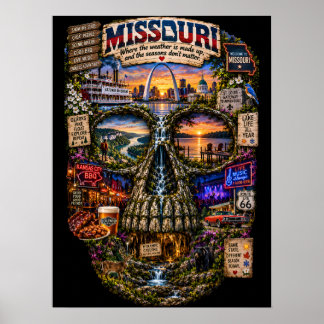 Impression d'art de crâne du Missouri | État d'esp
