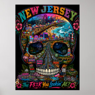 Impression d'art de crâne du New Jersey   État d'e