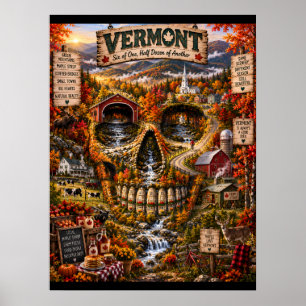 Impression d'art de crâne du Vermont État d'espr