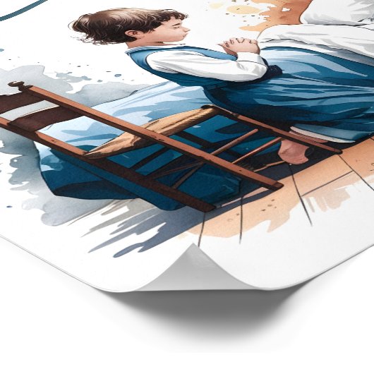 Impression d'art de crèche chrétienne 'Priez toujo (Coin)