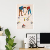 Impression d'art de curling Affiche de sport vinta (Bureau à domicile)
