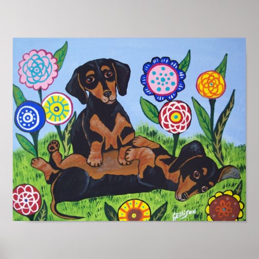 Impression d'art de Dachshunds (Devant)