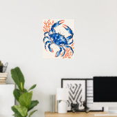 Impression d'art de danseur de crabe bleu (Bureau à domicile)