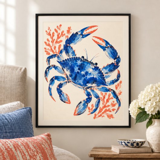 Impression d'art de danseur de crabe bleu