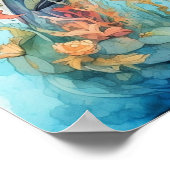 Impression d'art de dauphins à l'aquarelle (Coin)