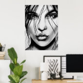 Impression d'art de dessin de portrait (Bureau à domicile)