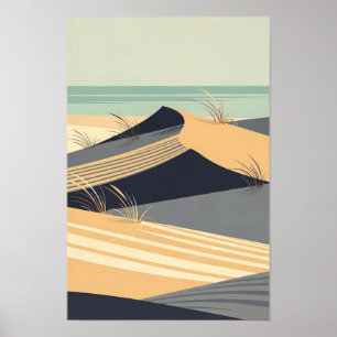 Impression d'art de dunes balayées par le vent sur