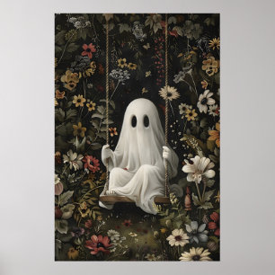 Impression d'art de fantôme gothique sur balançoir
