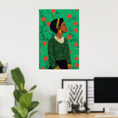 Impression d'art de femme afrocentrique Giclée flo (Bureau à domicile)