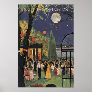 Impression d'art de fête rétro dans le jardin Soir