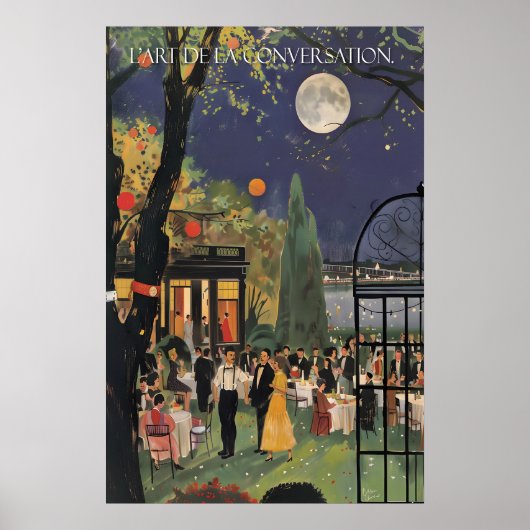 Impression d'art de fête rétro dans le jardin Soir (Devant)