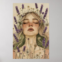 Impression d'art de fille Cottagecore esthétique