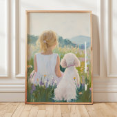Impression d'art de fille et de chien grand millén