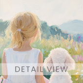 Impression d'art de fille et de chien grand millén