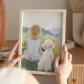 Impression d'art de fille et de chien grand millén