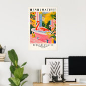 Impression d'art de flamant rose dans une baignoir (Bureau à domicile)