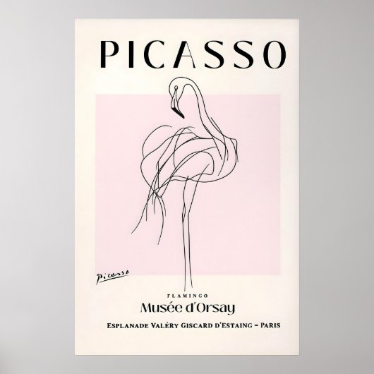 Impression d'art de flamant rose de Picasso Modern (Devant)