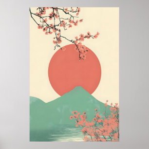 Impression d'art de fleur de cerisier japonaise mi