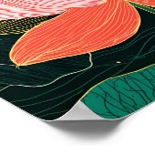 Impression d'art de fleur de lotus Linogravure bot (Coin)