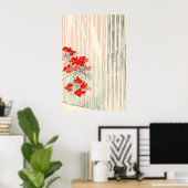 Impression d'art de fleur rouge japonaise minimali (Bureau à domicile)