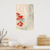 Impression d'art de fleur rouge japonaise minimali (Cuisine)
