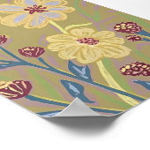Impression d'art de fleurs sauvages abstraites (Coin)
