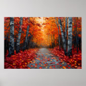 Impression d'art de forêt d'automne texturée pour  (Devant)