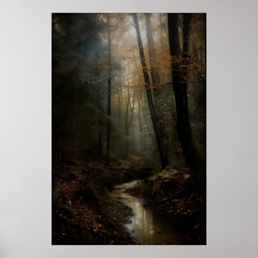 Impression d'art de forêt sombre d'automne Mur de (Devant)