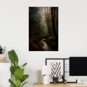 Impression d'art de forêt sombre d'automne Mur de (Bureau à domicile)