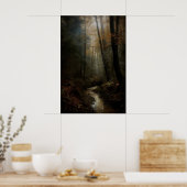 Impression d'art de forêt sombre d'automne Mur de (Cuisine)