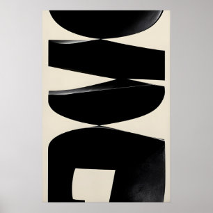 Impression d'art de formes noires abstraites Giclé