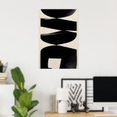 Impression d'art de formes noires abstraites Giclé (Bureau à domicile)
