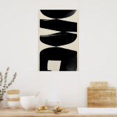 Impression d'art de formes noires abstraites Giclé (Cuisine)