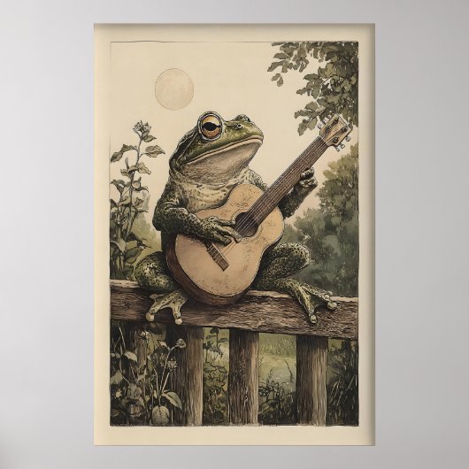 Impression d'art de grenouille vintage, grenouille (Devant)