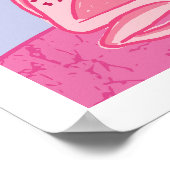 Impression d'art de grenouilles idiotes - Rose et (Coin)