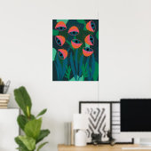 Impression d'art de jungle yeux plantes affiche tr (Bureau à domicile)