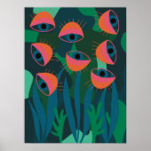 Impression d'art de jungle yeux plantes affiche tr (Devant)
