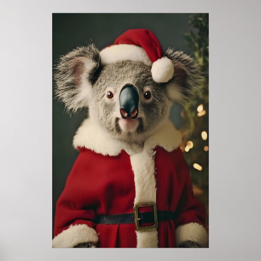 Impression d'art de koala de Noël, animal de fête, (Devant)