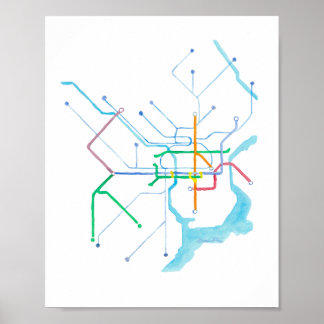 Impression d'art de la carte SEPTA de Philadelphie