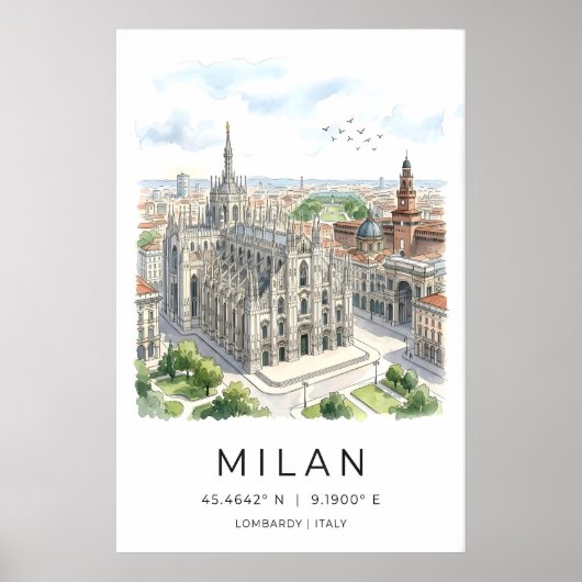 Impression d'art de la cathédrale de Milan noir et (Devant)