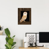 Impression d'art de la chouette de l'étable (Bureau à domicile)