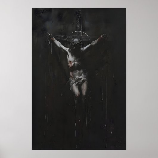 Impression d'art de la Crucifixion sombre Gothique (Devant)