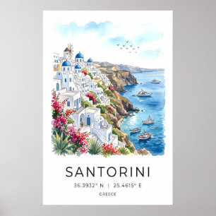 Impression d'art de la falaise de Santorin Vue sur