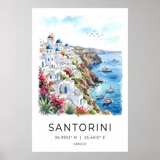 Impression d'art de la falaise de Santorin Vue sur (Devant)