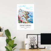 Impression d'art de la falaise de Santorin Vue sur (Bureau à domicile)
