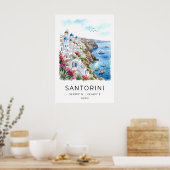 Impression d'art de la falaise de Santorin Vue sur (Cuisine)