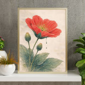 Impression d'art de la fleur de pavot | Affiche d'
